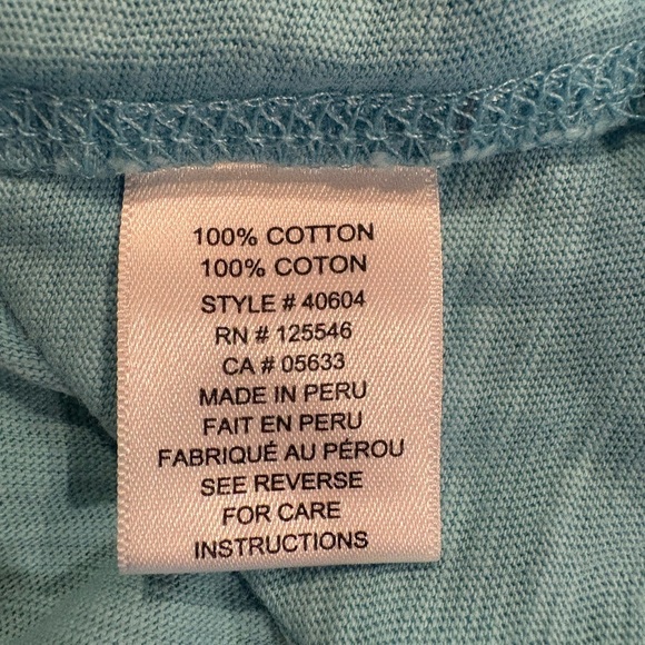 "ESCAPE by Habitate clothes Blue Long Sleeve Cat Print Top women’s Small - Picture 5 of 9